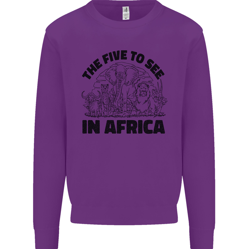 The Five Wild Animas to See in Africa Kids Sweatshirt Jumper Purple