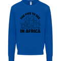 The Five Wild Animas to See in Africa Kids Sweatshirt Jumper Royal Blue