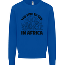 The Five Wild Animas to See in Africa Kids Sweatshirt Jumper Royal Blue