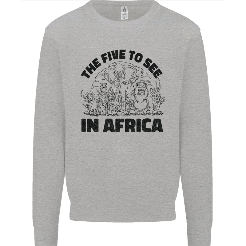 The Five Wild Animas to See in Africa Kids Sweatshirt Jumper Sports Grey