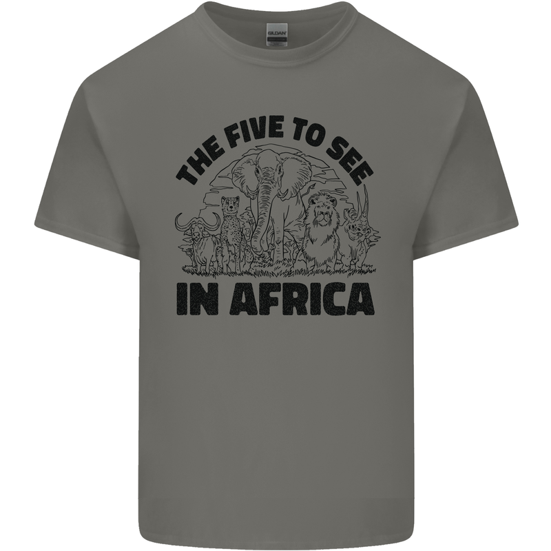 The Five Wild Animas to See in Africa Kids T-Shirt Childrens Charcoal
