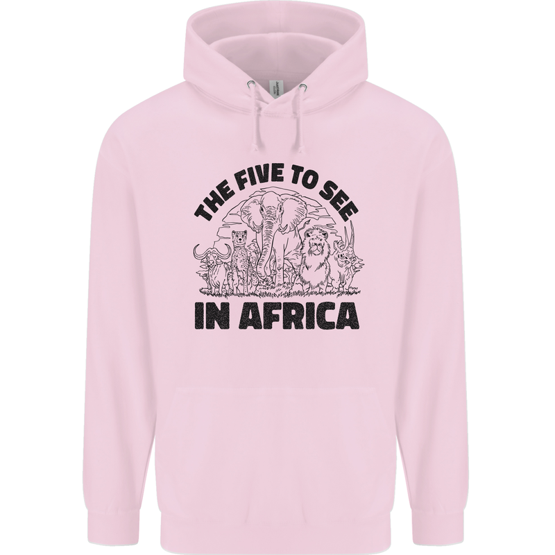 The Five Wild Animas to See in Africa Mens 80% Cotton Hoodie Light Pink