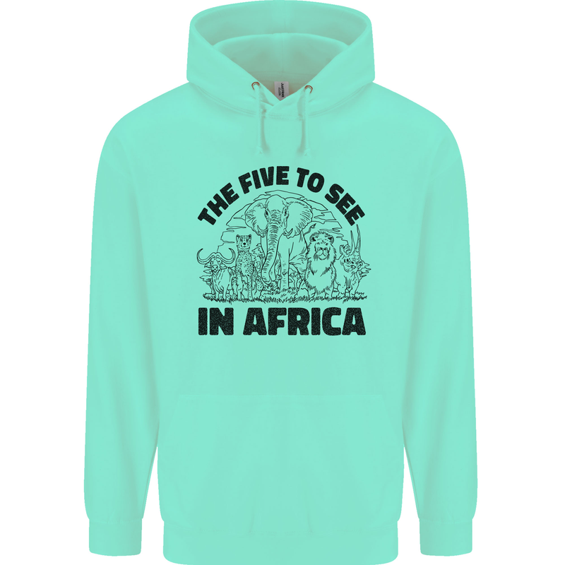 The Five Wild Animas to See in Africa Mens 80% Cotton Hoodie Peppermint