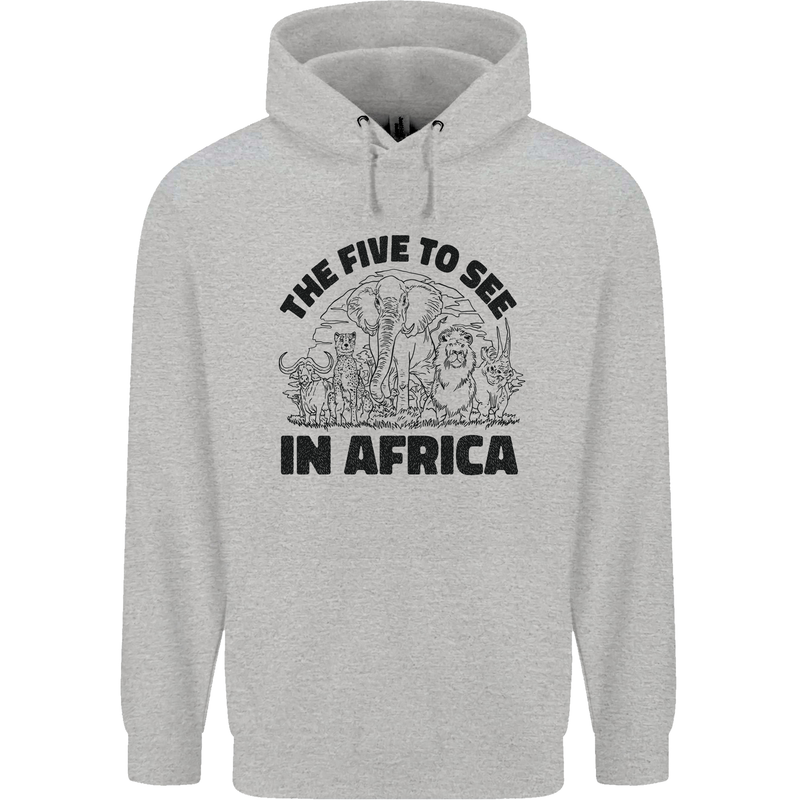 The Five Wild Animas to See in Africa Mens 80% Cotton Hoodie Sports Grey