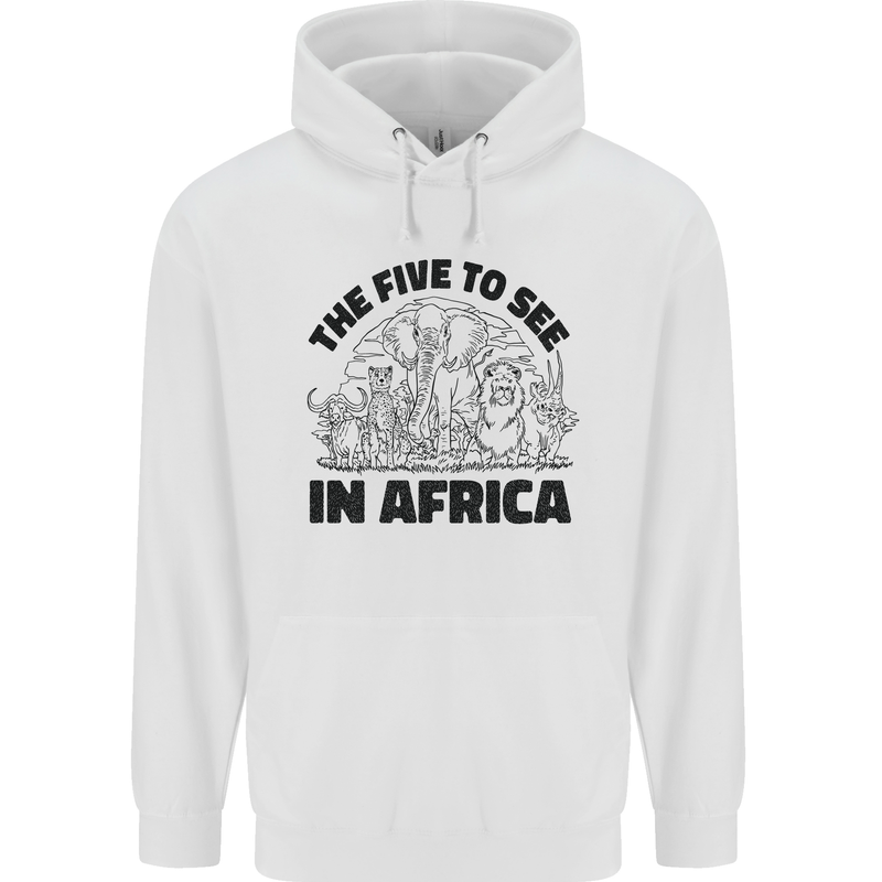 The Five Wild Animas to See in Africa Mens 80% Cotton Hoodie White