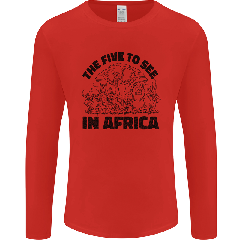 The Five Wild Animas to See in Africa Mens Long Sleeve T-Shirt Red