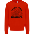 The Five Wild Animas to See in Africa Mens Sweatshirt Jumper Bright Red