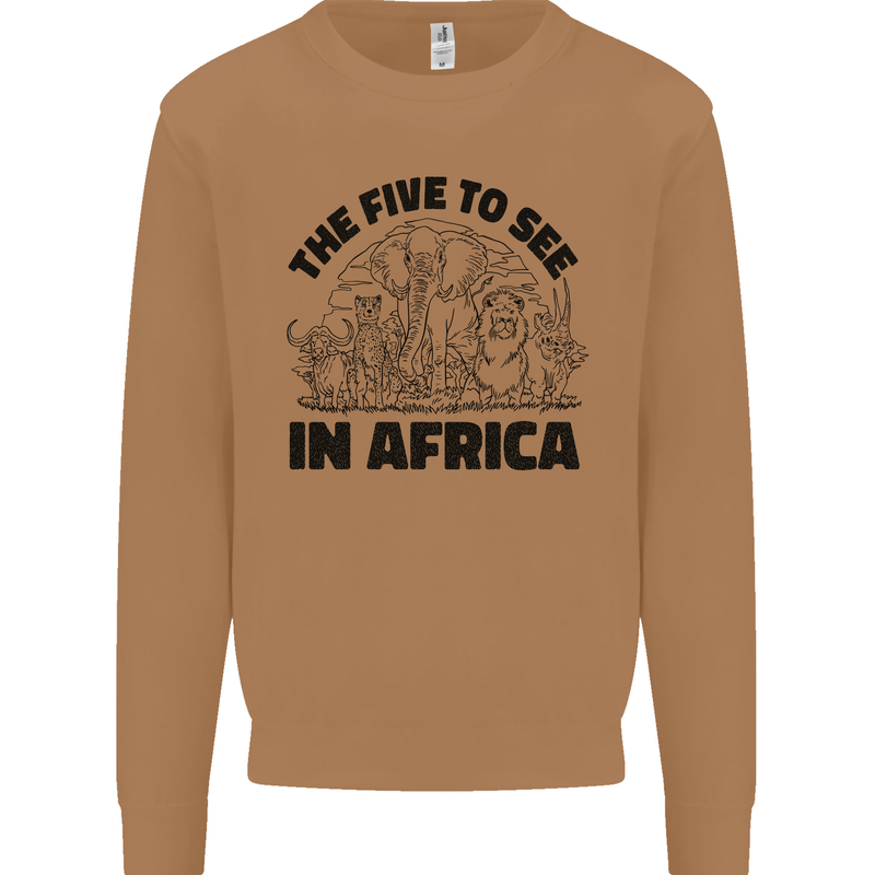 The Five Wild Animas to See in Africa Mens Sweatshirt Jumper Caramel Latte