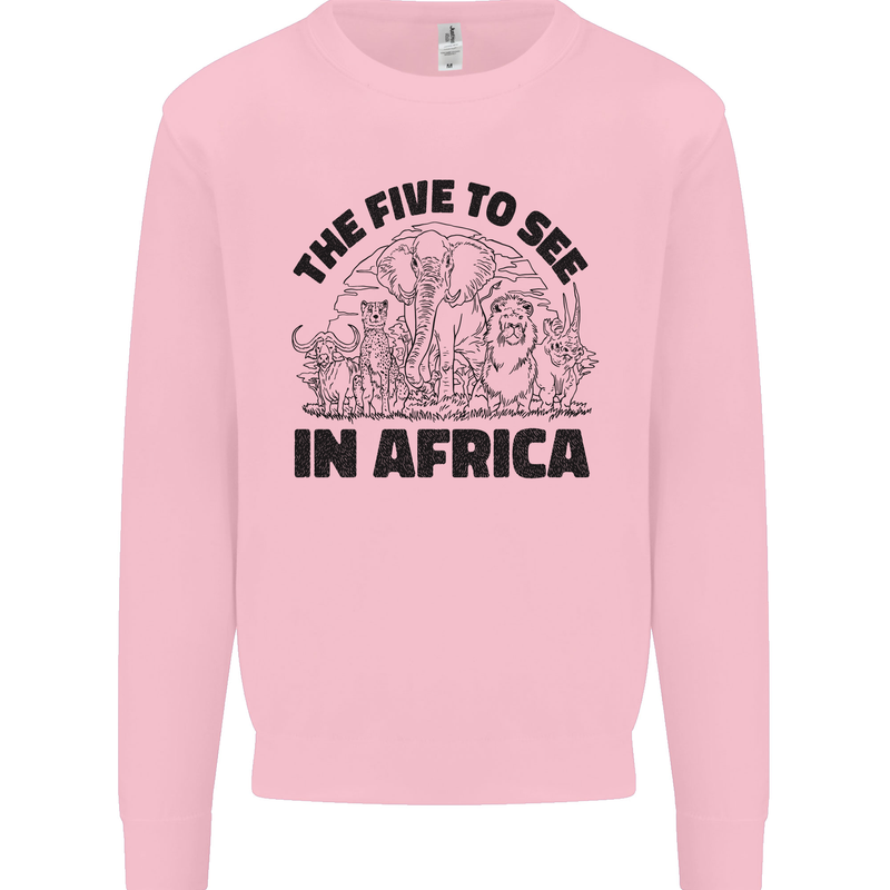 The Five Wild Animas to See in Africa Mens Sweatshirt Jumper Light Pink
