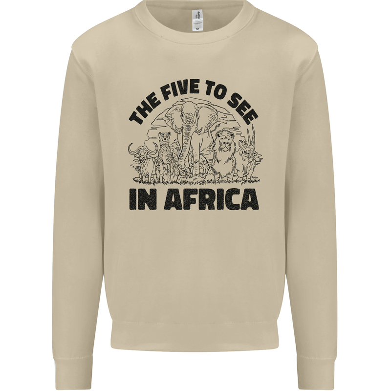 The Five Wild Animas to See in Africa Mens Sweatshirt Jumper Sand