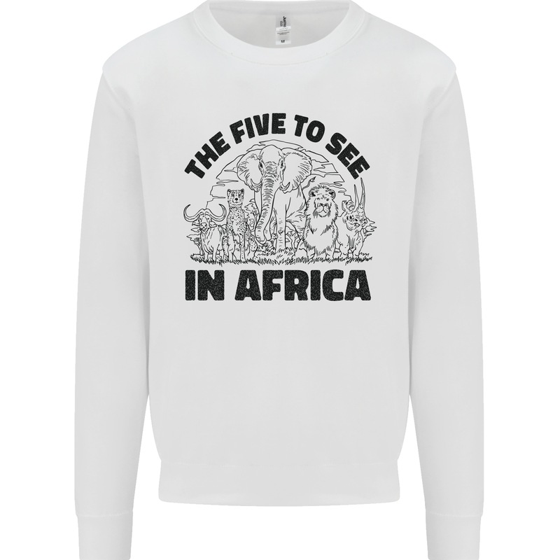 The Five Wild Animas to See in Africa Mens Sweatshirt Jumper White