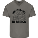 The Five Wild Animas to See in Africa Mens V-Neck Cotton T-Shirt Charcoal