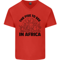 The Five Wild Animas to See in Africa Mens V-Neck Cotton T-Shirt Red