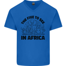 The Five Wild Animas to See in Africa Mens V-Neck Cotton T-Shirt Royal Blue