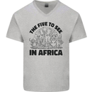 The Five Wild Animas to See in Africa Mens V-Neck Cotton T-Shirt Sports Grey