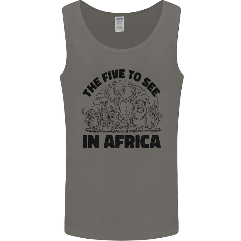 The Five Wild Animas to See in Africa Mens Vest Tank Top Charcoal