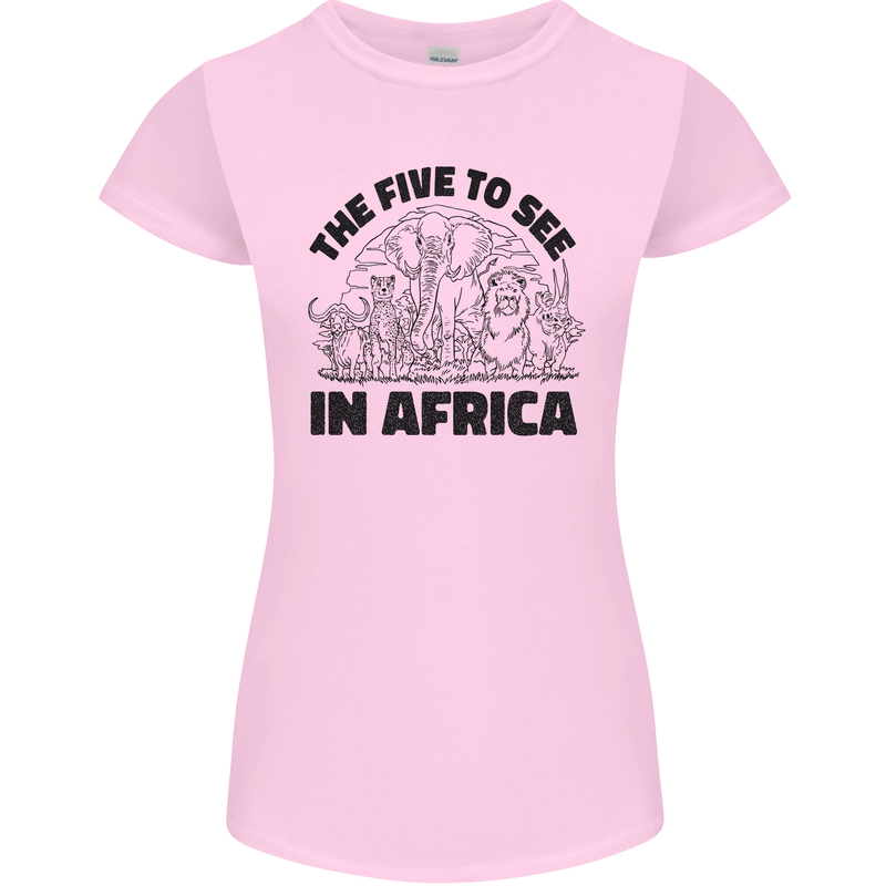 The Five Wild Animas to See in Africa Womens Petite Cut T-Shirt Light Pink