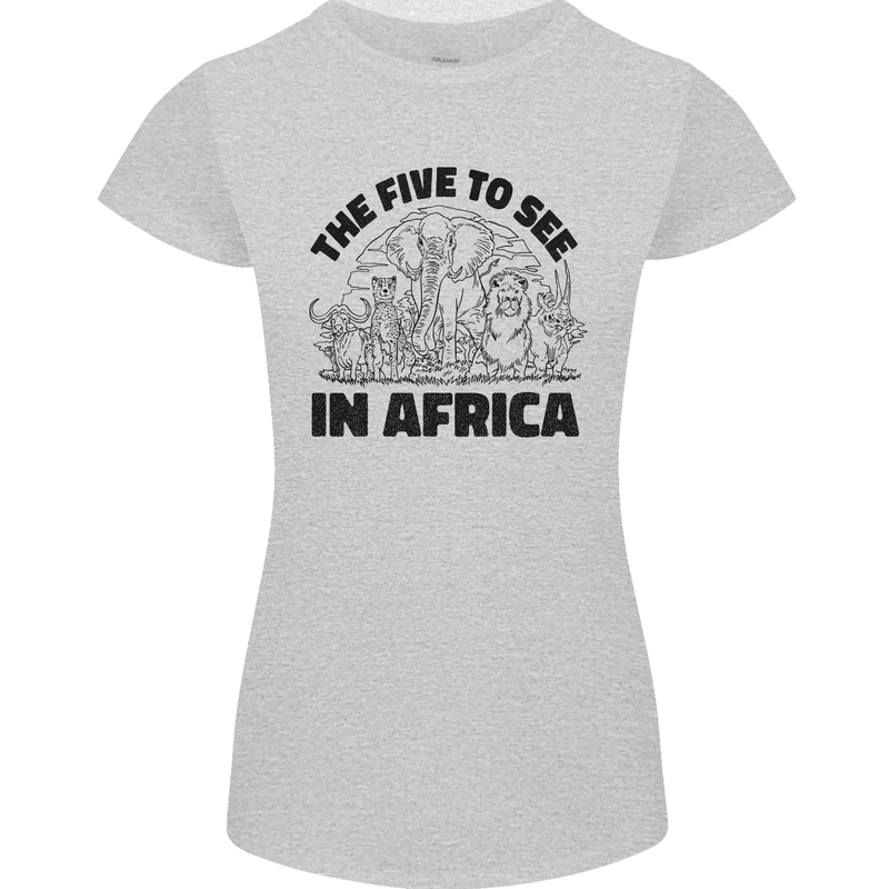 The Five Wild Animas to See in Africa Womens Petite Cut T-Shirt Sports Grey