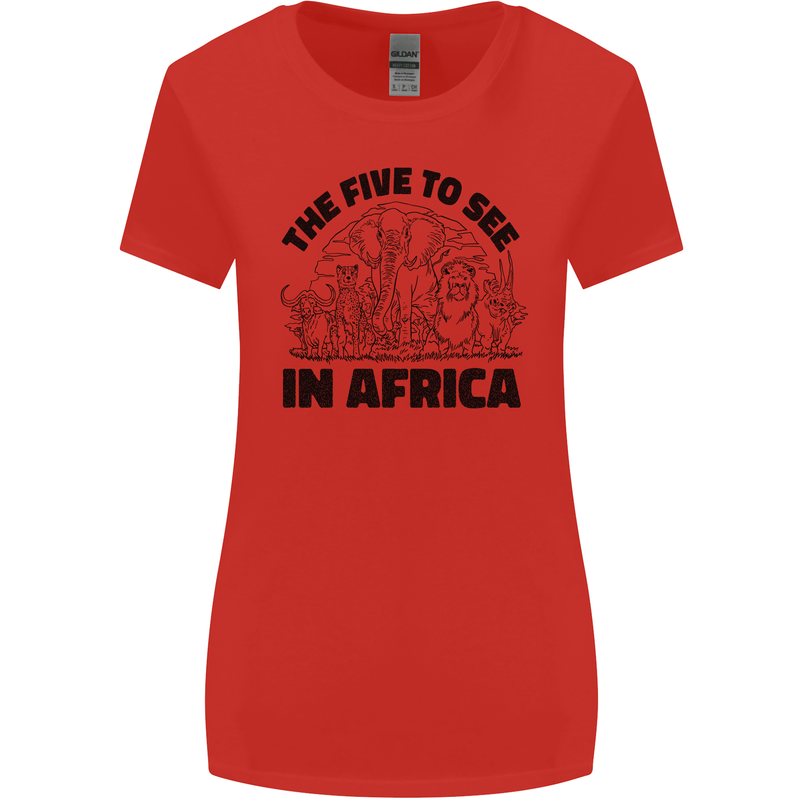 The Five Wild Animas to See in Africa Womens Wider Cut T-Shirt Red