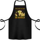 The Five to See in Africa Safari Animals Cotton Apron 100% Organic Black