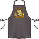 The Five to See in Africa Safari Animals Cotton Apron 100% Organic Dark Grey