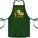 The Five to See in Africa Safari Animals Cotton Apron 100% Organic Forest Green