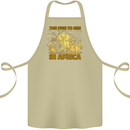 The Five to See in Africa Safari Animals Cotton Apron 100% Organic Khaki