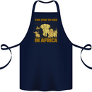 The Five to See in Africa Safari Animals Cotton Apron 100% Organic Navy Blue