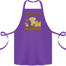 The Five to See in Africa Safari Animals Cotton Apron 100% Organic Purple