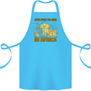 The Five to See in Africa Safari Animals Cotton Apron 100% Organic Turquoise