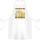 The Five to See in Africa Safari Animals Cotton Apron 100% Organic White
