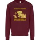 The Five to See in Africa Safari Animals Kids Sweatshirt Jumper Maroon