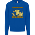 The Five to See in Africa Safari Animals Kids Sweatshirt Jumper Royal Blue