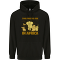 The Five to See in Africa Safari Animals Mens 80% Cotton Hoodie Black