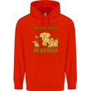 The Five to See in Africa Safari Animals Mens 80% Cotton Hoodie Bright Red