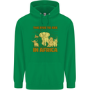 The Five to See in Africa Safari Animals Mens 80% Cotton Hoodie Irish Green