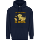 The Five to See in Africa Safari Animals Mens 80% Cotton Hoodie Navy Blue