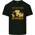 The Five to See in Africa Safari Animals Mens Cotton T-Shirt Tee Top Black