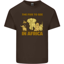 The Five to See in Africa Safari Animals Mens Cotton T-Shirt Tee Top Dark Chocolate