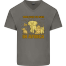 The Five to See in Africa Safari Animals Mens V-Neck Cotton T-Shirt Charcoal