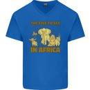 The Five to See in Africa Safari Animals Mens V-Neck Cotton T-Shirt Royal Blue