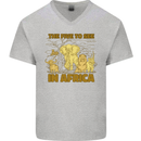 The Five to See in Africa Safari Animals Mens V-Neck Cotton T-Shirt Sports Grey