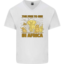 The Five to See in Africa Safari Animals Mens V-Neck Cotton T-Shirt White