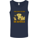 The Five to See in Africa Safari Animals Mens Vest Tank Top Navy Blue