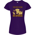 The Five to See in Africa Safari Animals Womens Petite Cut T-Shirt Purple