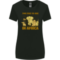 The Five to See in Africa Safari Animals Womens Wider Cut T-Shirt Black