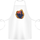 The Flag of New Zealand Fire Effect Kiwi Cotton Apron 100% Organic White