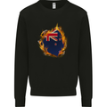 The Flag of New Zealand Fire Effect Kiwi Kids Sweatshirt Jumper Black