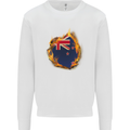 The Flag of New Zealand Fire Effect Kiwi Kids Sweatshirt Jumper White
