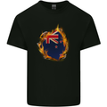 The Flag of New Zealand Fire Effect Kiwi Kids T-Shirt Childrens Black